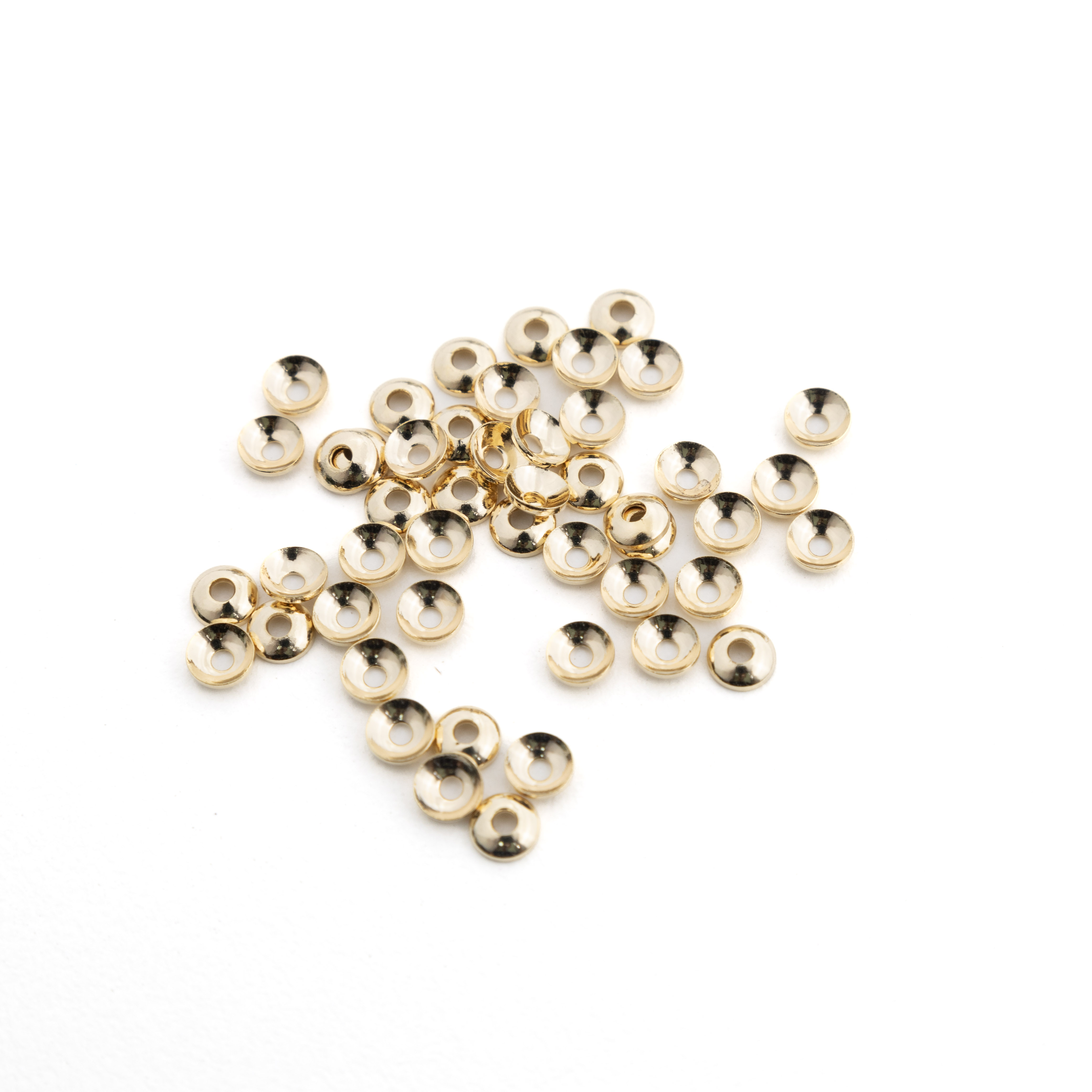 16163 4mm Gold Round End Cap 